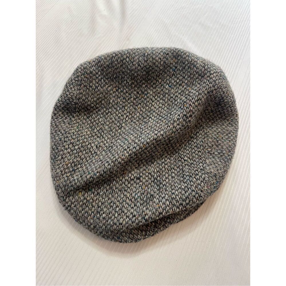 Harris Tweed Grey Herringbone Tweed Hat Size Medium
